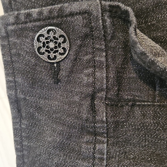 Lane Bryant Womens Dark Denim Jean Skirt Plus Size 28 Pockets ruffle NWOT - Picture 2 of 5